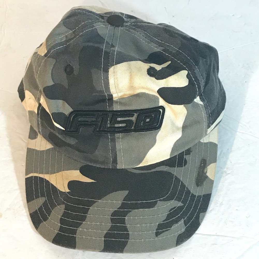 FORD Motor co F150 White Black Camo Camouflage Adjustable Cap Hat